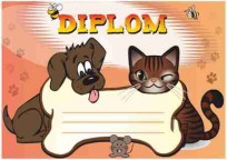 Diplom DL147 - dětský, pejsek a kočička