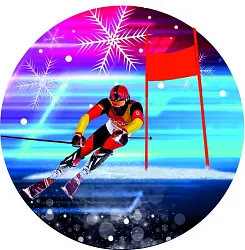 Emblém barevný EM494 lyže sjezd